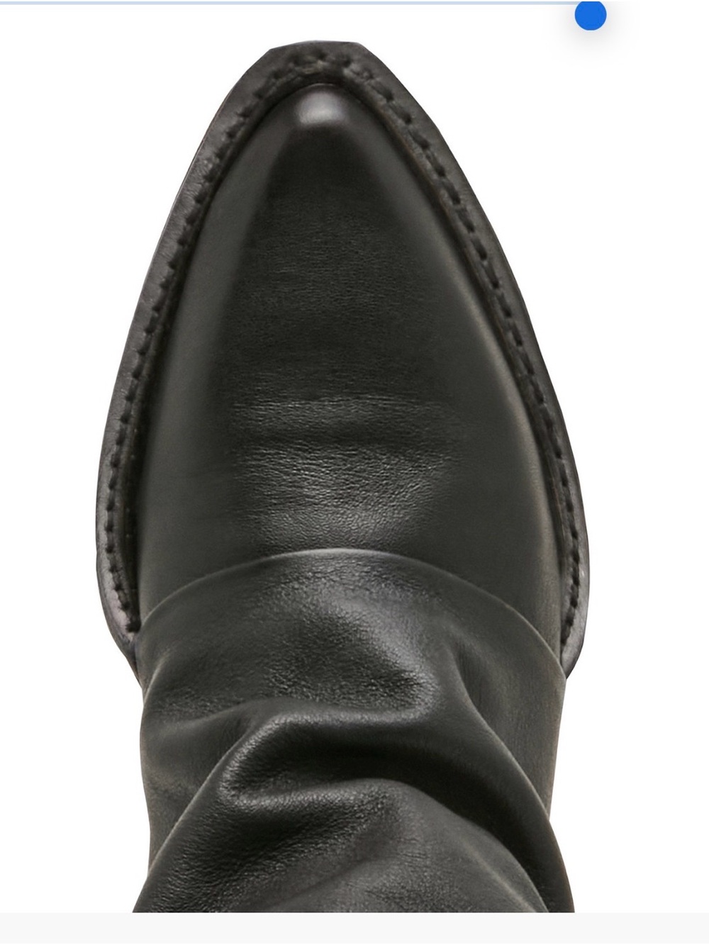 Steve Madden Black Leather Slouchy Mid-Calf Heeled Boot - Picture 2 of 4